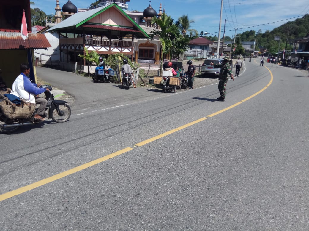 Sinergitas Tiada Batas, Koramil 03/Jeumpa Bersama Muspika Terus Gelar Patroli Dan Sosialisasi Protokol Kesehatan