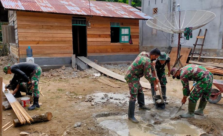 Satgas Pra TMMD Ke 110 Kodim 0107/Aceh Selatan Terus Tingkatkan Pengerjaan Sasaran Fisik RTLH
