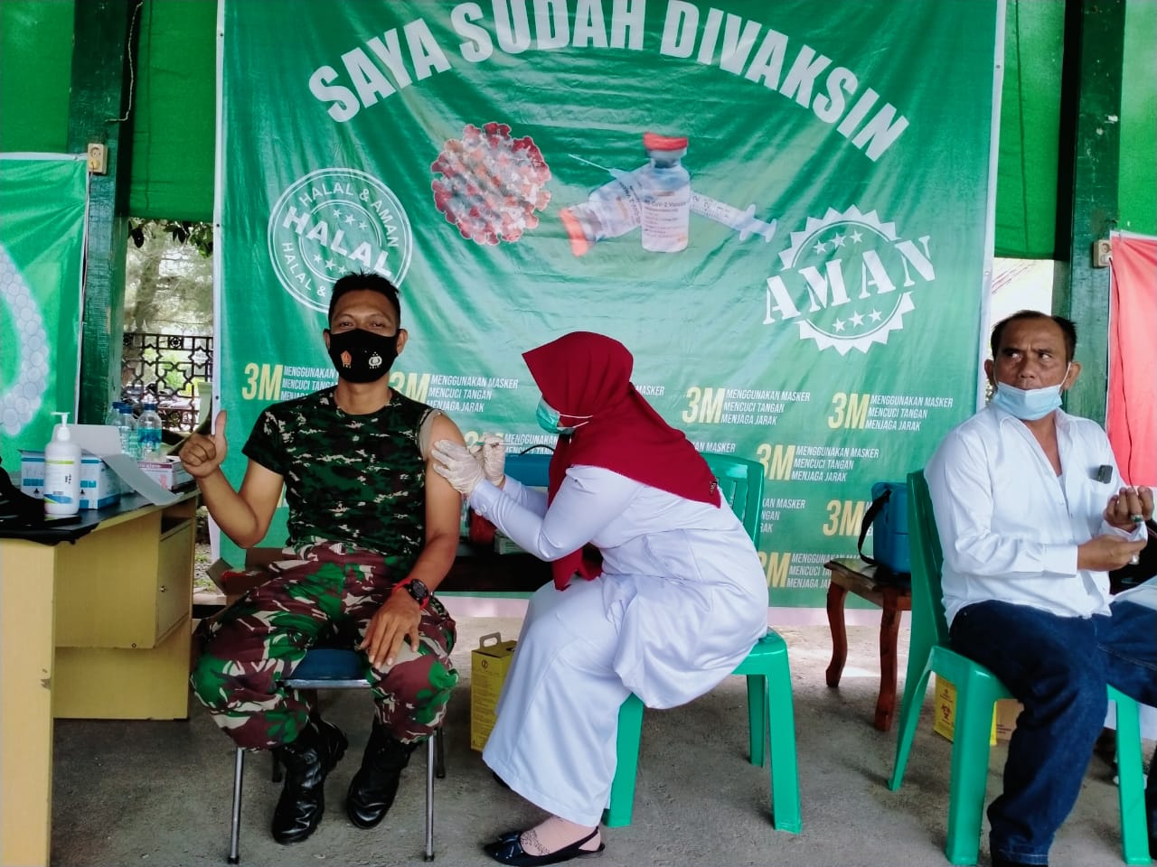 Personil Kodim 0116/Nagan Raya Laksanakan Vaksinasi Covid-19 tahap II