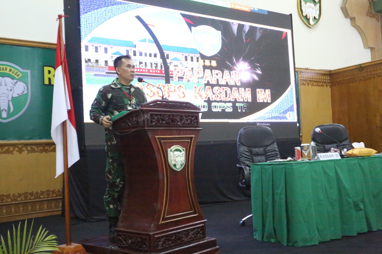 Kasdam IM Buka Rakernis Bidang Operasi Kodam IM TA 2021