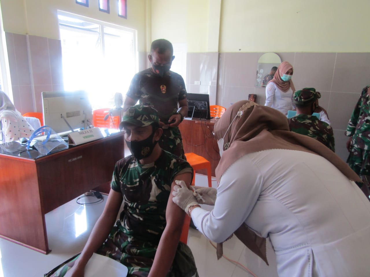 Anggota Kodim 0110/Abdya Jalani Suntik Vaksinasi Covid-19 Tahap II Dosis 1