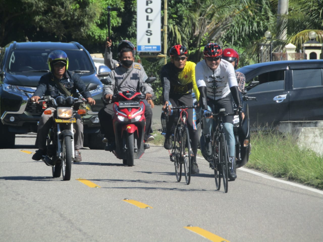 Dandim 0110/Abdya Menyambut Rombongan Gowes Danrem 012/Teuku Umar