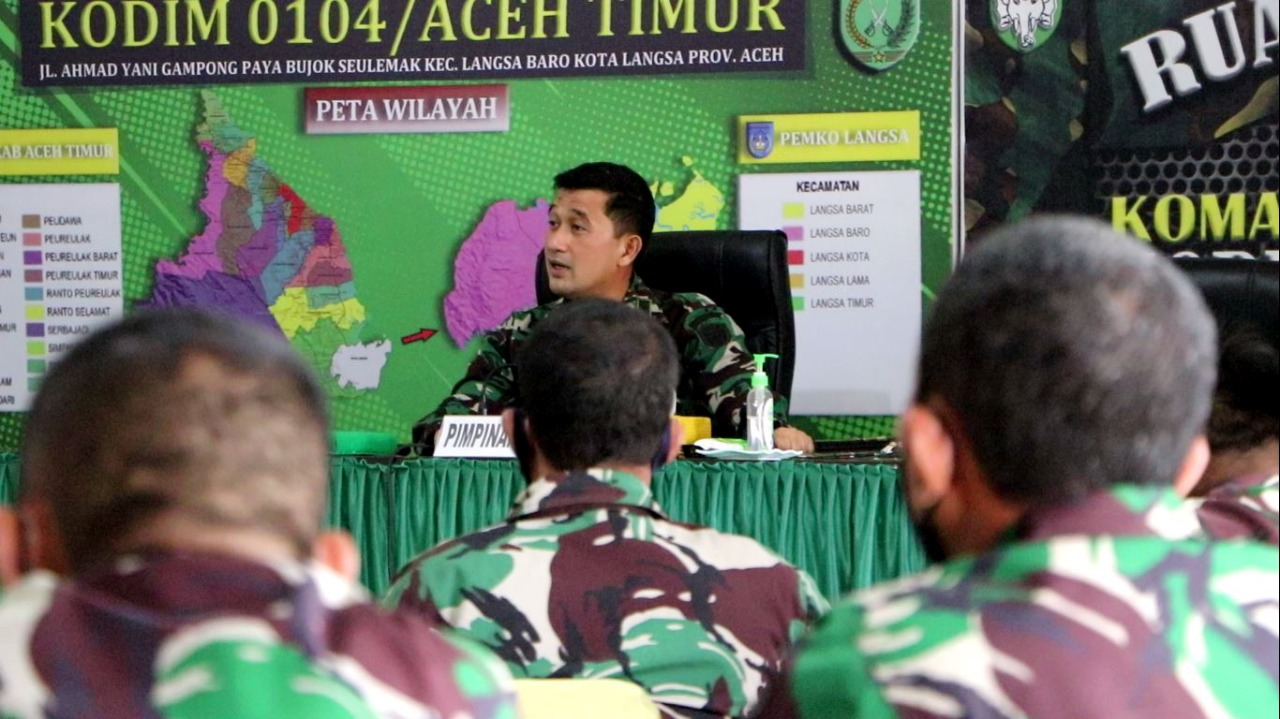 Dandim 0104/Atim Pimpin Sidang Pankar Jabatan Bintara dan Tamtama Ta.2021