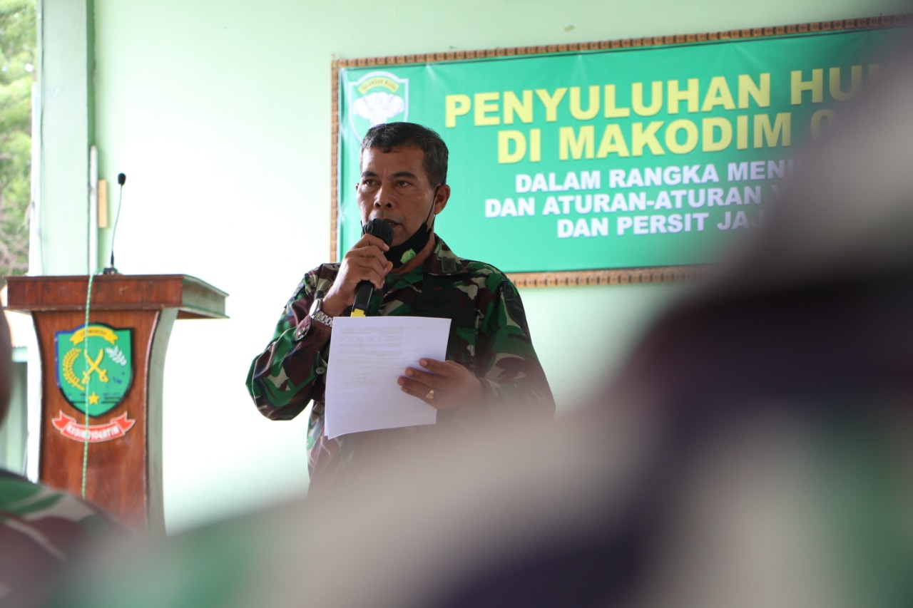 Minimalisir Pelanggaran, Personel Kodim 0104/Atim Dibekali Penyuluhan Hukum Dari Kumdam IM