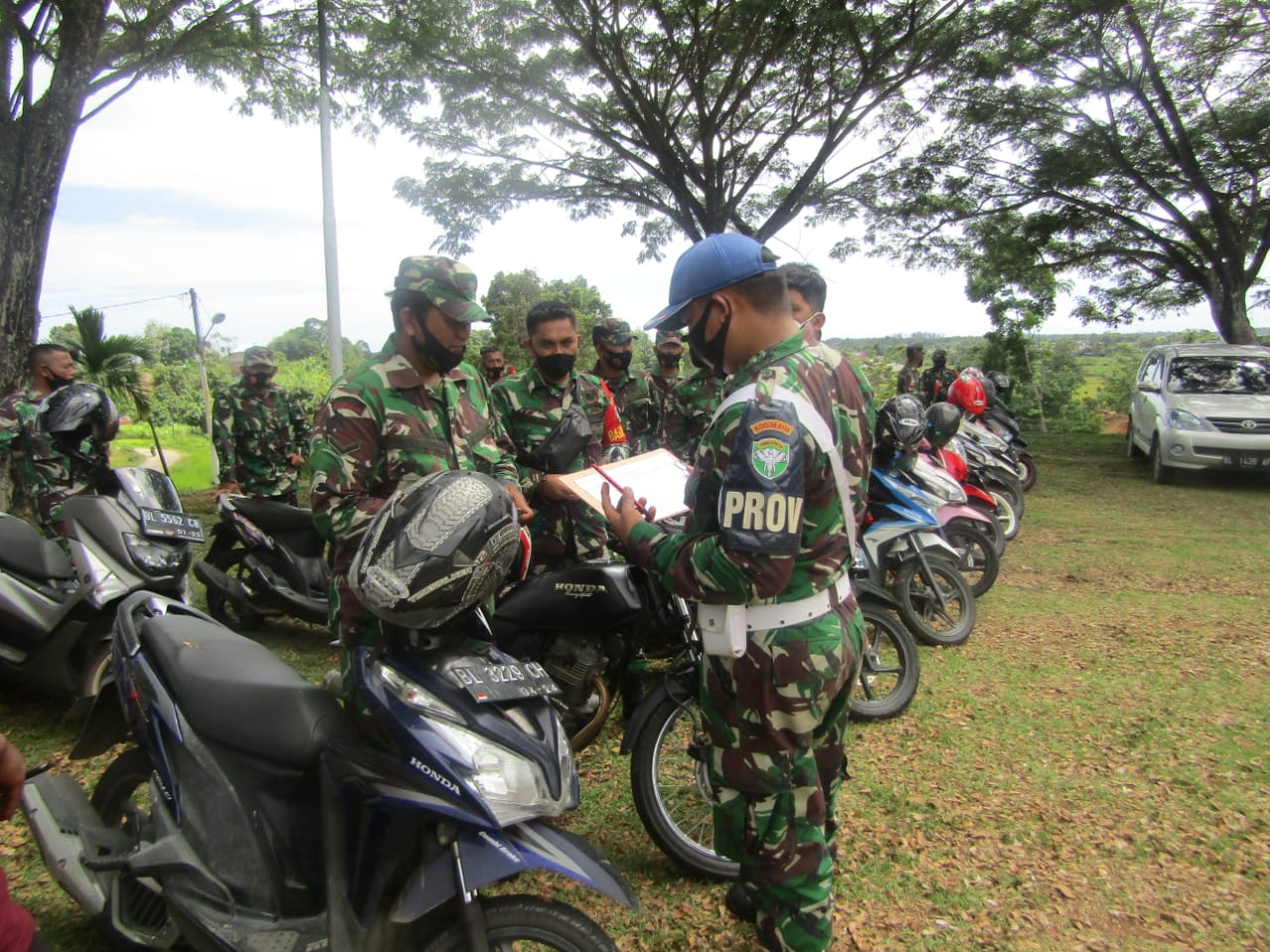 Korem 012/Teungku Umar Cek Kendaraan Dinas Dan Pribadi Personel Kodim Kodim 0110/Abdya