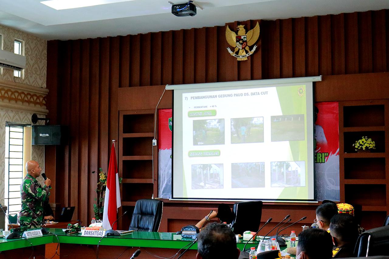 Pembukaan TMMD 110, Dandim 0101/BS Paparkan Progres Pekerjaan Pra TMMD