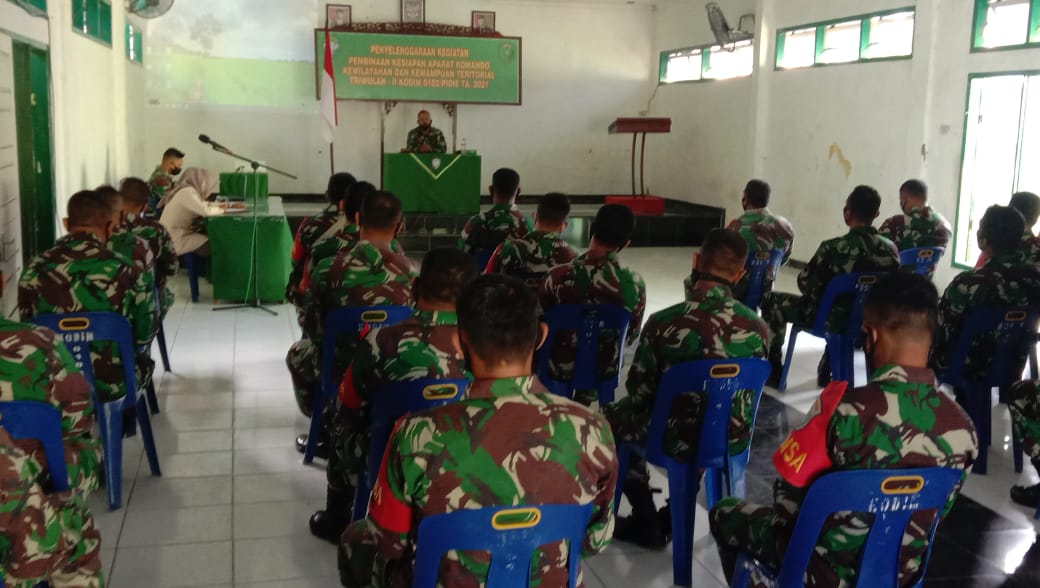 Kodim 0102/Pidie Selenggarakan Kegiatan Binsiap Apwil dan Puanter  TW – II TA 2021