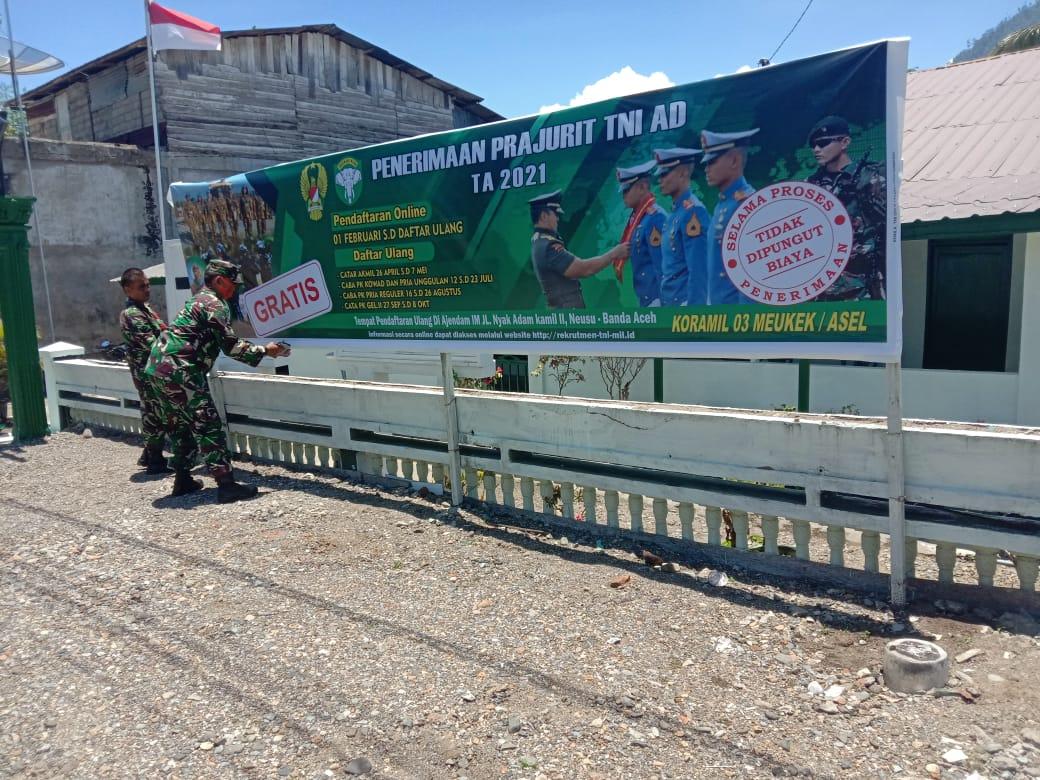 Kodim 0107/Aceh Selatan Melalui Koramil Jajaran Kembali Sosialisasi Penerimaan Prajurit TNI AD Tahun 2021