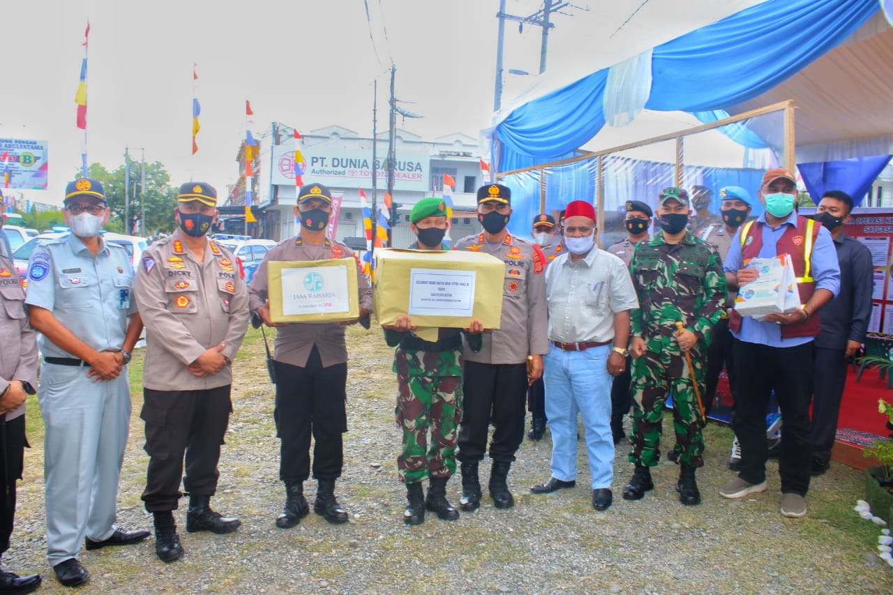 Dandim 0102/Pidie Bersama Kapolres Pidie dan Bupati Pidie Sambut Kunjungan Kapolda Aceh Ke Pos Operasi Ketupat Seulawah