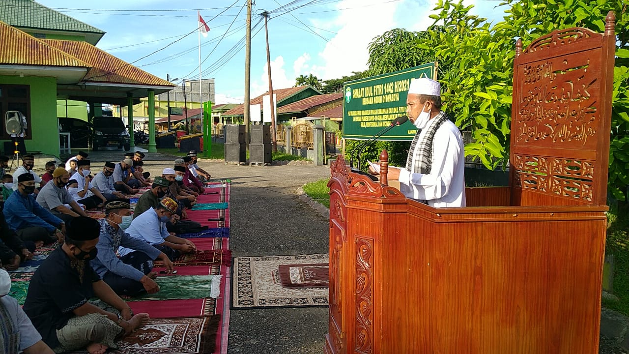 Ketatkan Protokol Kesehatan, Keluarga Besar Kodim 0110/Abdya Gelar Shalat Idul Fitri 1442 H