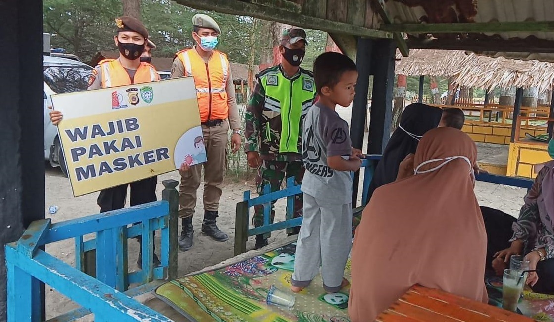 Satgas Covid-19 Nagan Raya Kembali Gelar Yustisi, Kali Ini Menyasar Ke Tempat Wisata Pantai Penaga Indah Permai