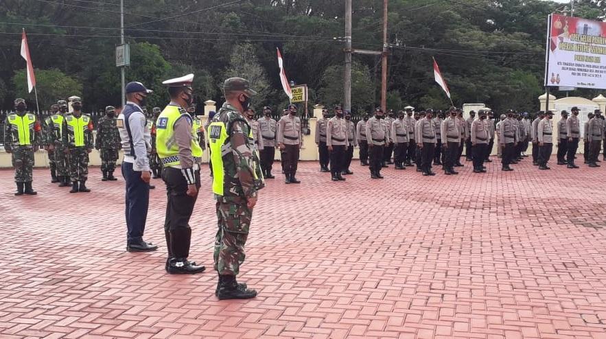 DANDIM 0116/NAGAN RAYA HADIRI APEL GELAR PASUKAN DALAM RANGKA OPERASI KETUPAT SEULAWAH 2021 POLRES NAGAN RAYA