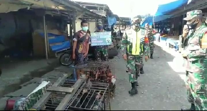 Satgas Covid 19 wilayah Darul Makmur laksanakan Operasi Penertiban Prokes di Pasar Alue Bilie