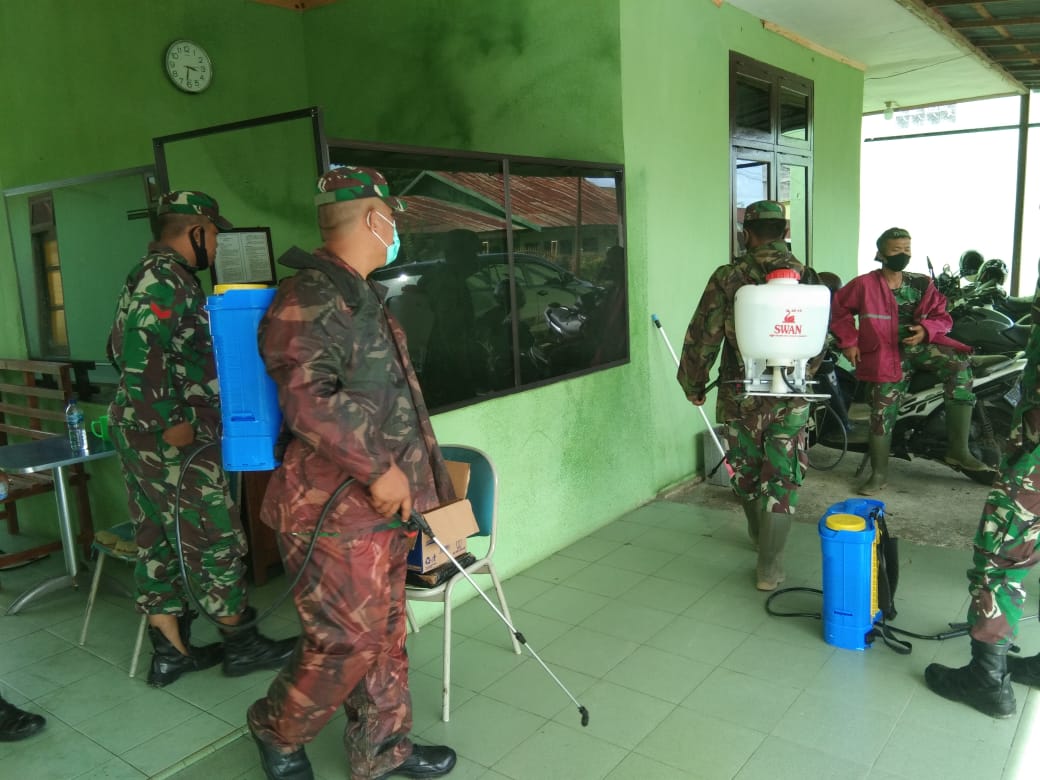 Cegah Penyebaran Corona, Kodim Abdya Kembali Gelar Penyemprotan Massal