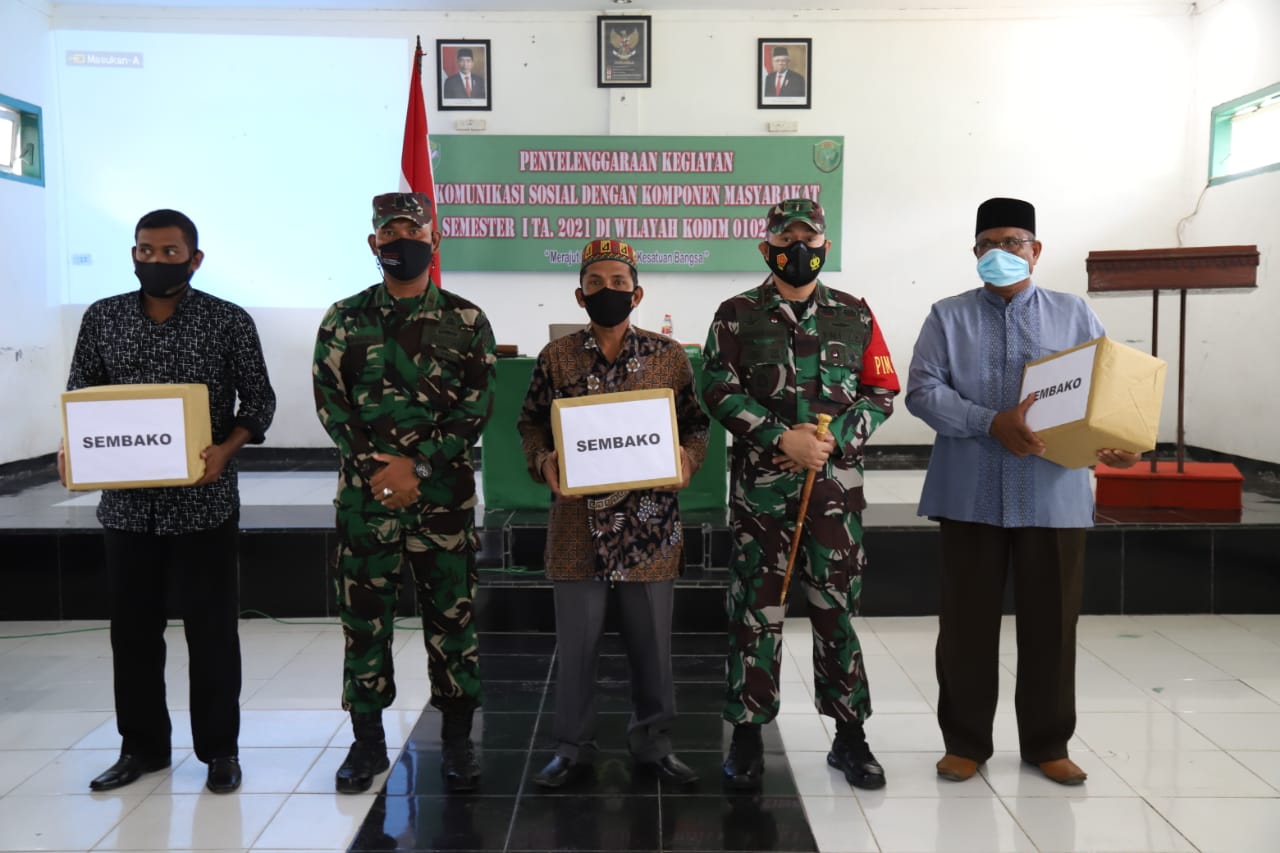 Kodim 0102/Pidie Selenggarakan Kegiatan Komsos Dengan Komponen Masyarakat
