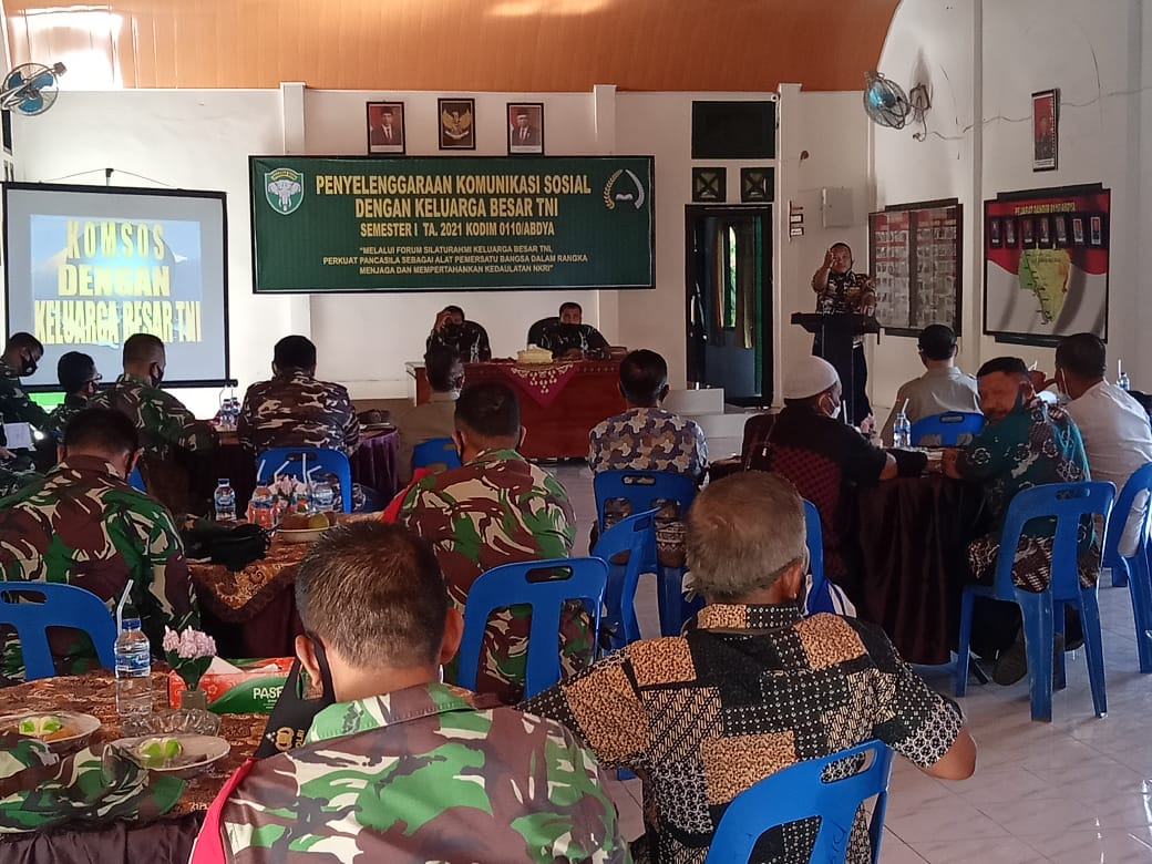 Kodim 0110 /Abdya Jalin Silaturahmi Melalui Komsos Dengan KBT, FKPPI DAN PEPABRI