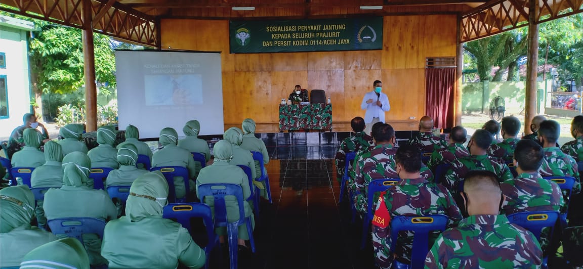 Kodim Aceh Jaya Gelar Sosialisasi Bahaya Penyakit Jantung