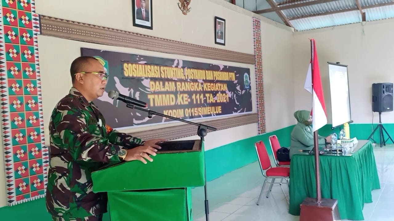 Kapendam IM: Satgas TMMD Kodim 0115/ Simeulue Gelar Sosialisasi Pencegahan Stunting