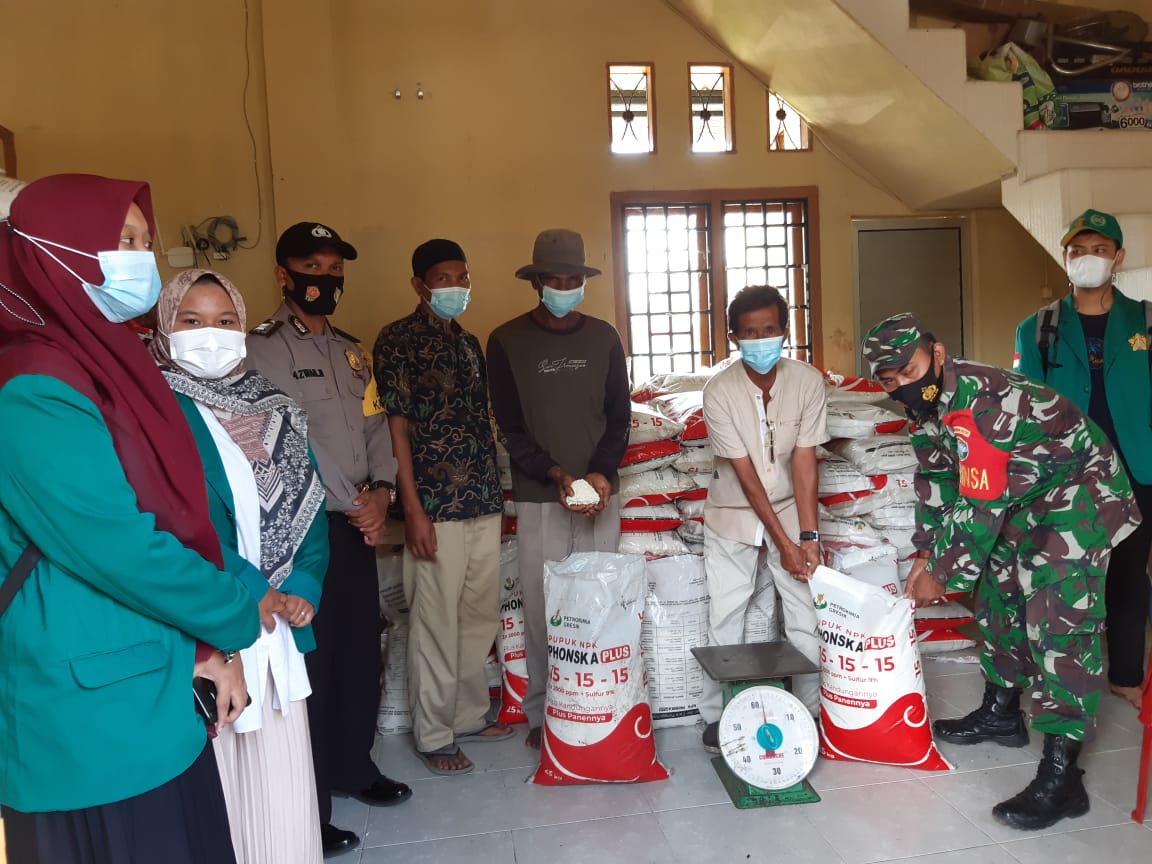 Babinsa Kawal Pendistribusian Bantuan Pupuk di Desa Binaan