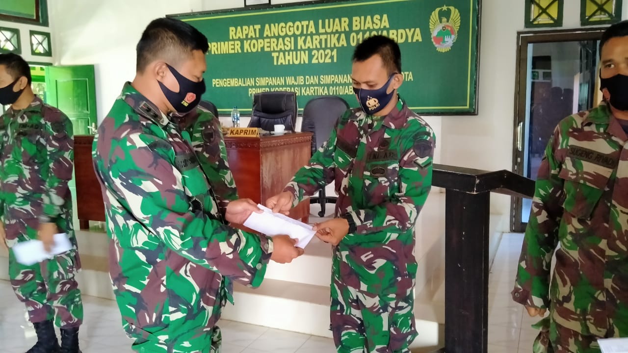 Rapat Anggota Luar Biasa Primer Koperasi Kartika Kodim 0110/ Abdya Tahun 2021