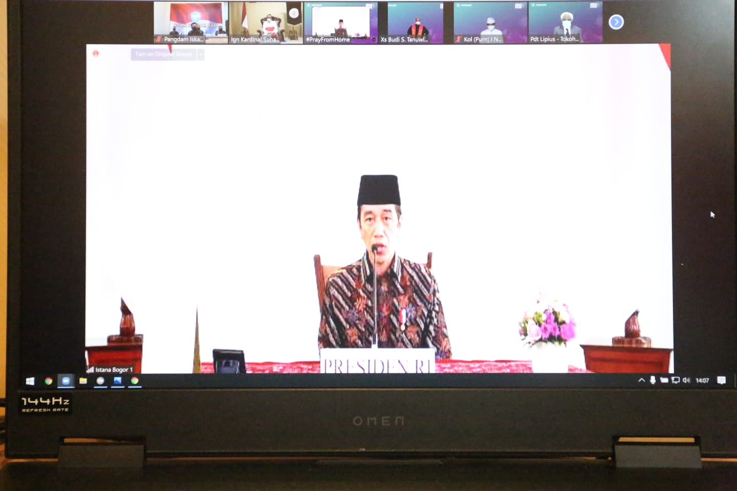 Pangdam IM Hadiri #PrayFromHome Bersama Presiden RI Secara Virtual