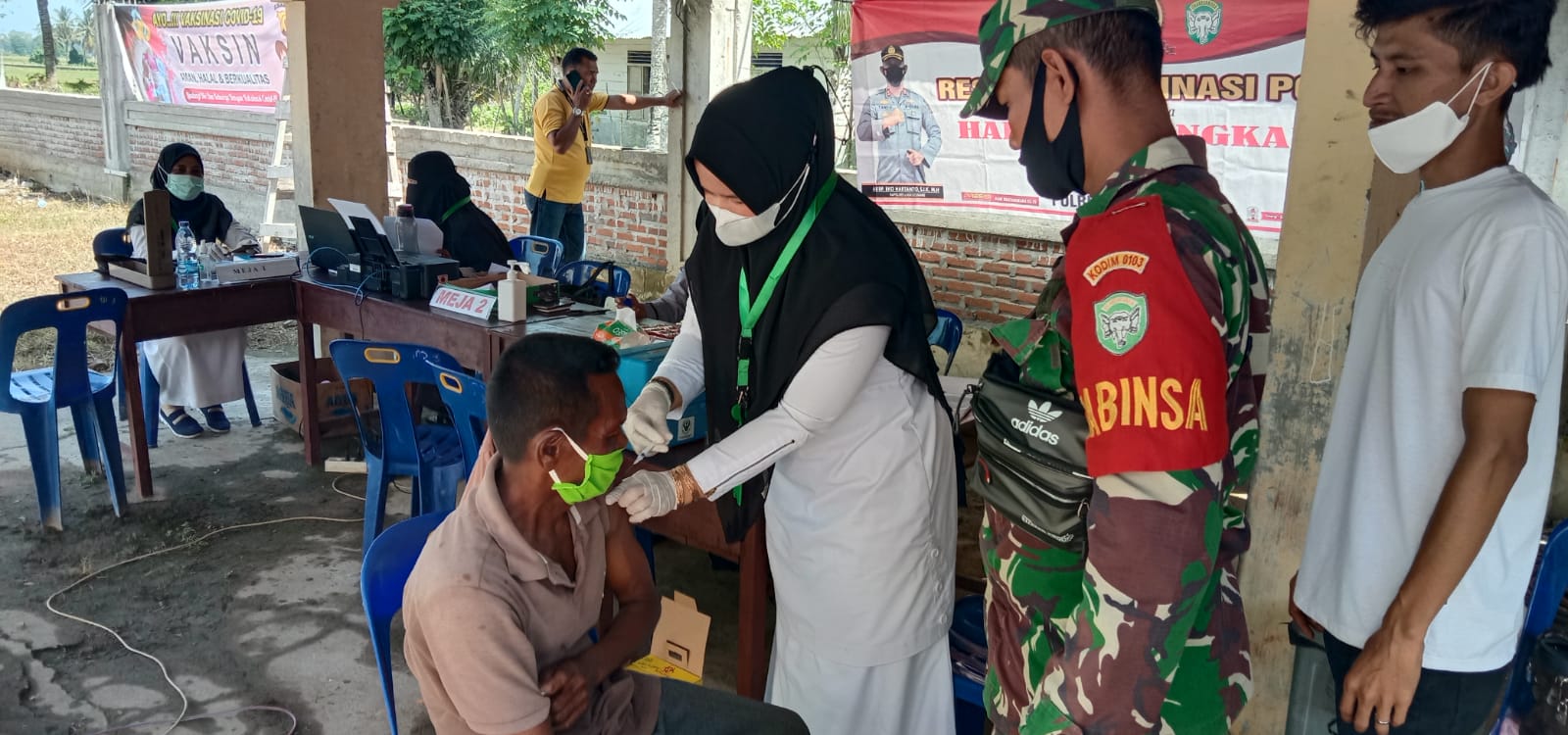 Cegah Penyebaran Virus Corona Vaksin Massal di Gencarkan di Wilayah Teritorial Kodim Aceh Utara