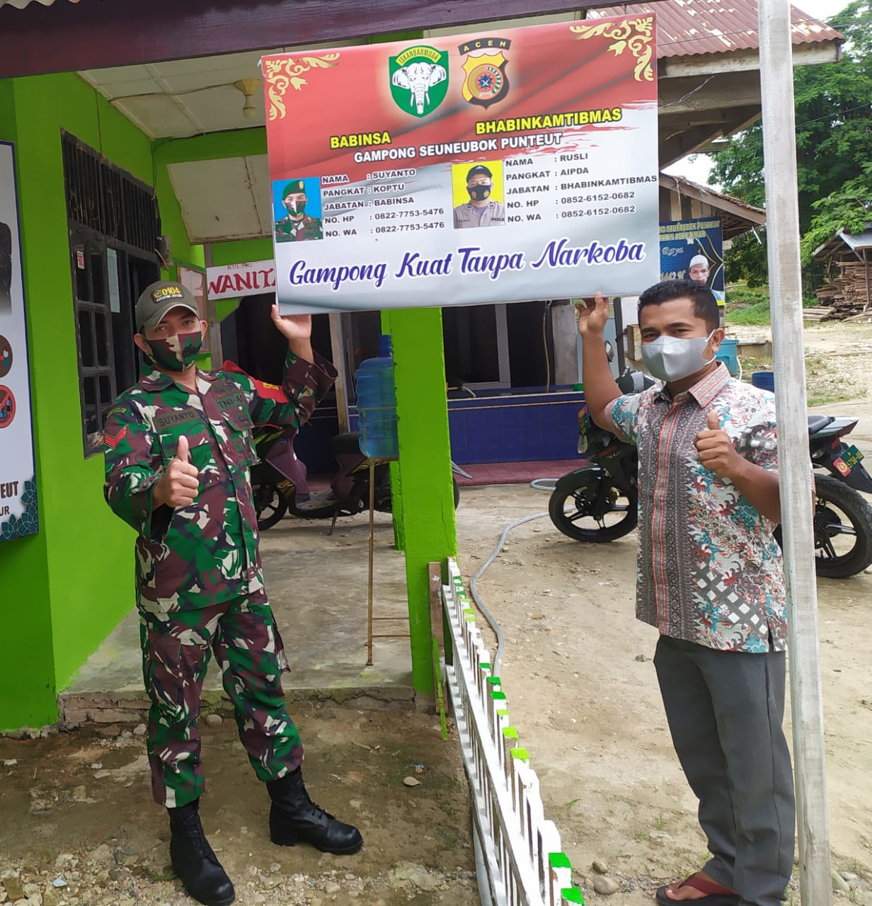 Babinsa Koramil 16/Pdw Anjangsana ke Posko PPKM Desa Binaan