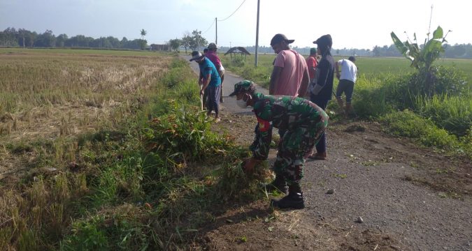 Ciptakan Gampong Yang Bersih Dan Rapih, Babinsa Ramil 12/Sakti Bersama Warga Bergotroy