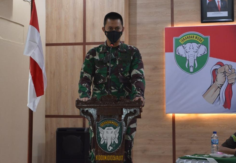 Dandim 0103/Aceh Utara Terus Ingatkan Warga Tetap Waspada Terhadap Covid 19.