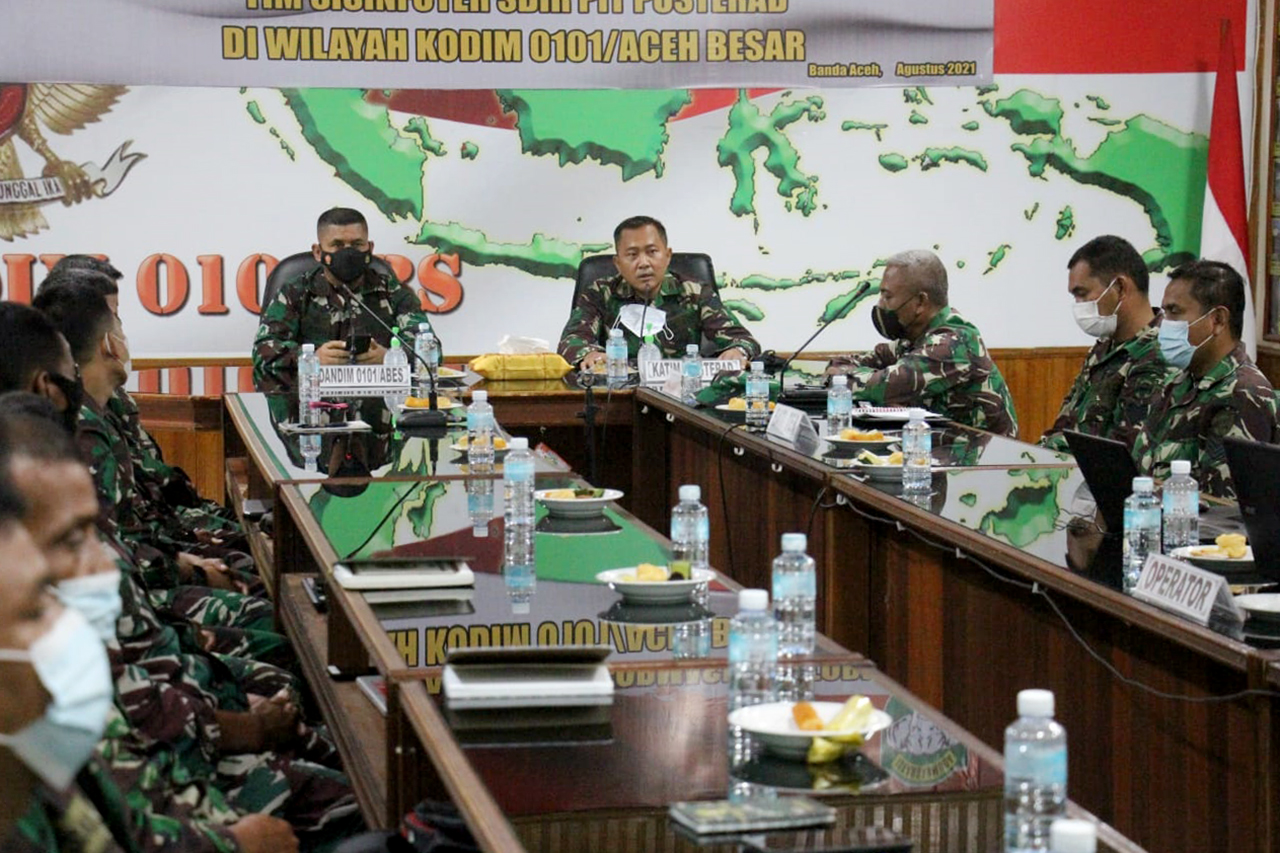 Tim Sisinfoter Sdirpit Pusterad Kunjungi Makodim 0101/Aceh Besar