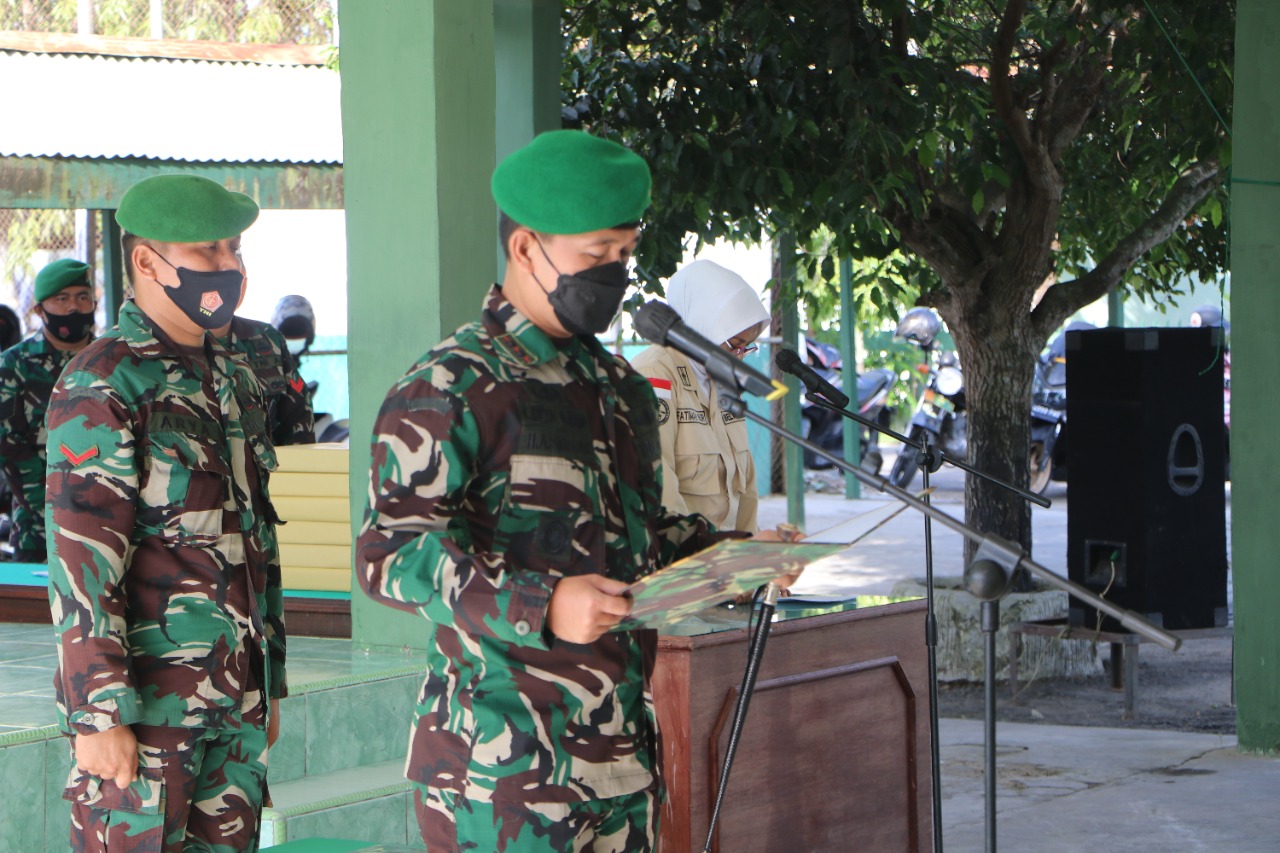 Dandim Pimpin Acara Korps Raport Pindah Satuan dan Penerimaan Personel Baru Kodim 0104/Atim