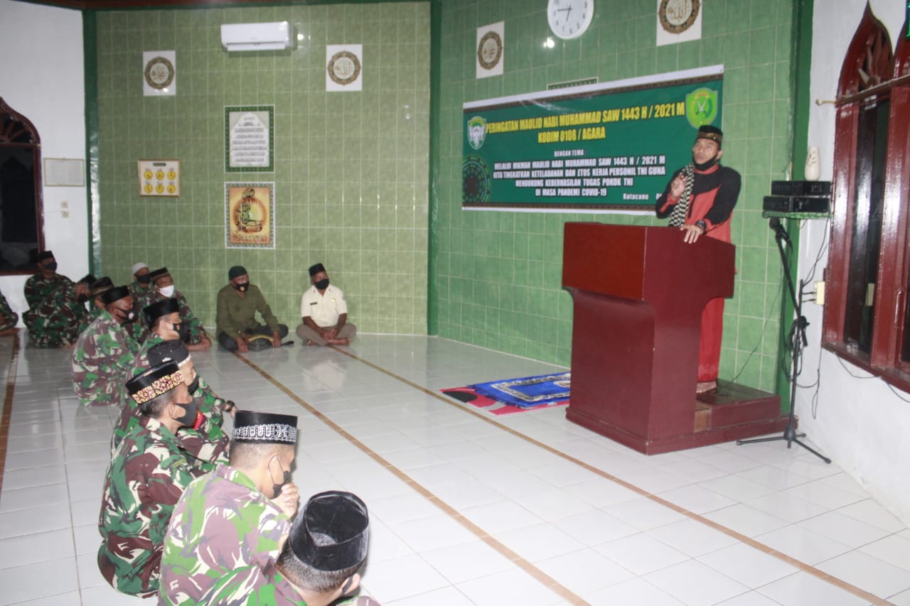 Kodim 0108/Agara Gelar Peringatan Maulid Nabi Muhammad SAW