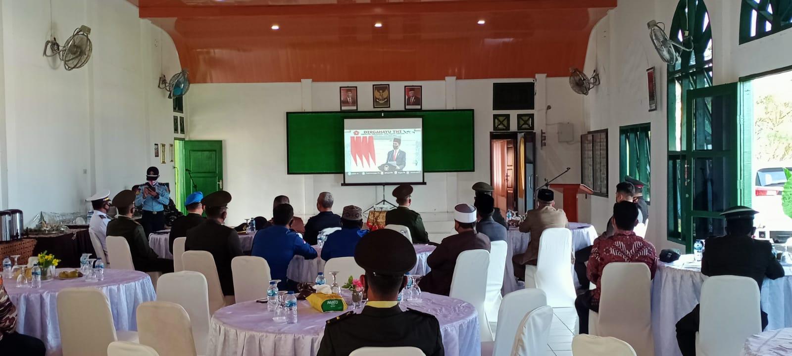 Kodim 0110/Abdya Gelar Upacara Peringatan HUT Ke-76 TNI Via Virtual