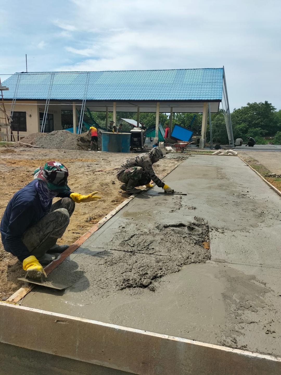 Lapangan Volly yang di buat Satgas TMMD Reguler 112 Dibuat Permanen.