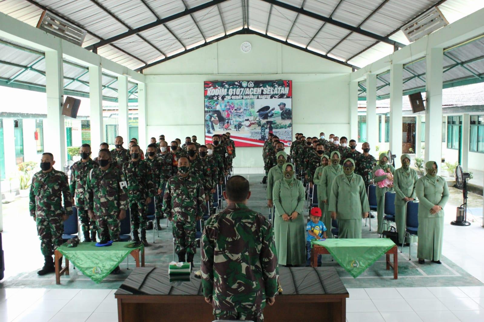 Kodim 0107/Aceh Selatan Gelar Pembinaan, Antisipasi Balatkom dan Paham Komunis Tahun 2021