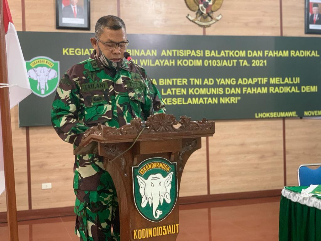 Sosialisasi Balatkom dan Paham Radikalisme, Pabung : Mari kita ajak Generasi Muda jangan Lupakan akan Sejarah Kelam