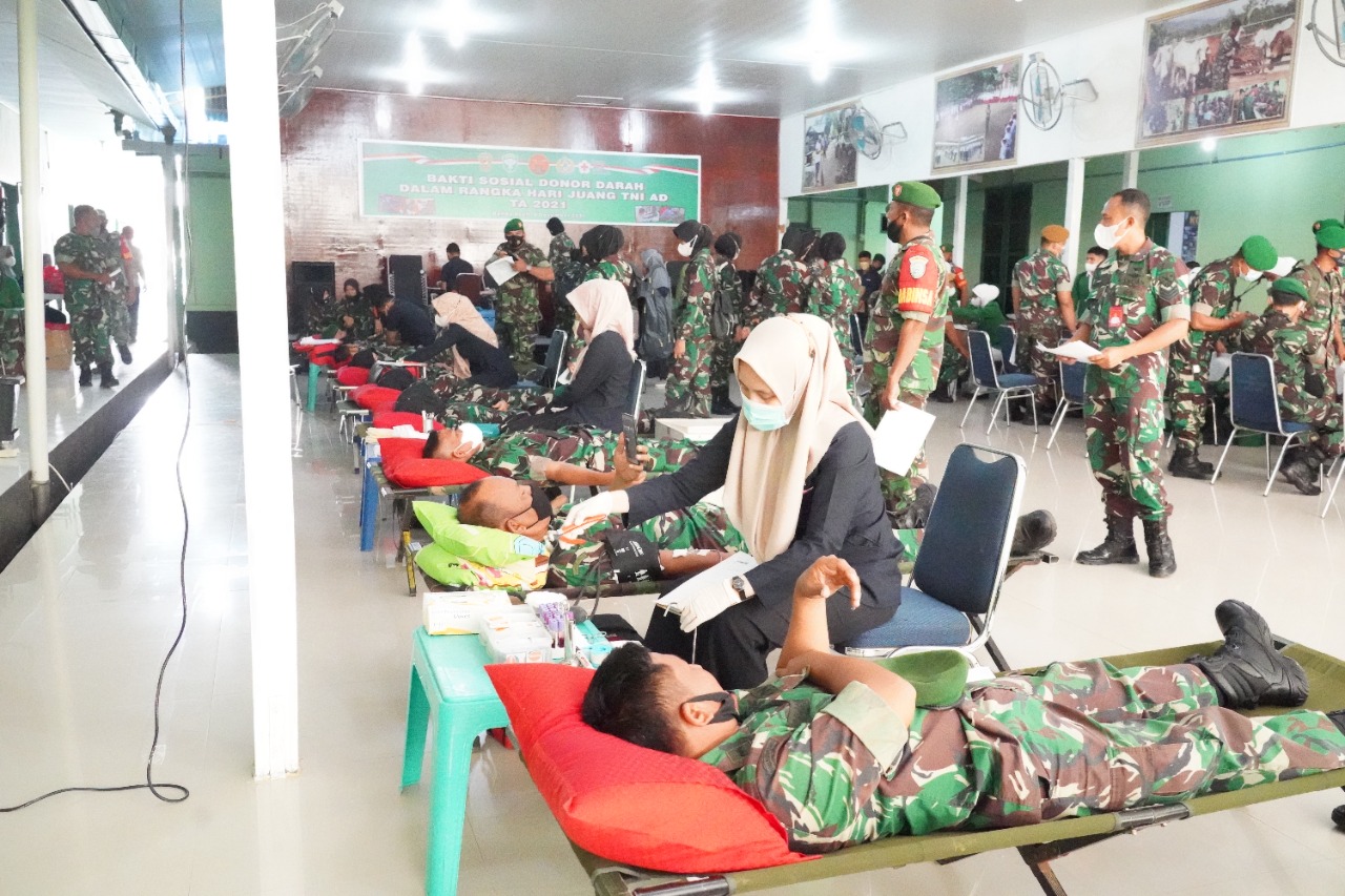 Sambut Hari Juang TNI AD 2021, Kodam IM Gelar Donor Darah dengan Prokes