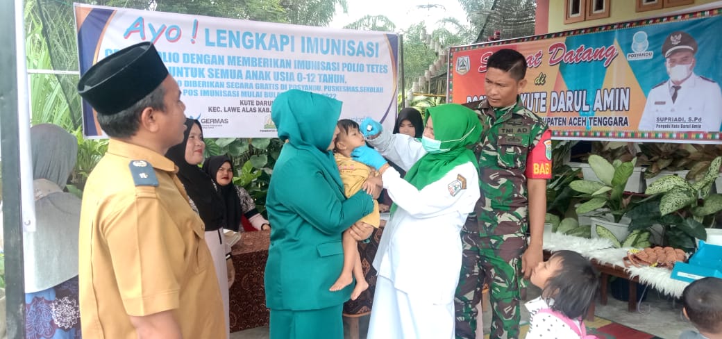 Babinsa Terus Gencar Himbau Warga Laksanakan Sub Pekan Imunisasi Nasional (Sub PIN)