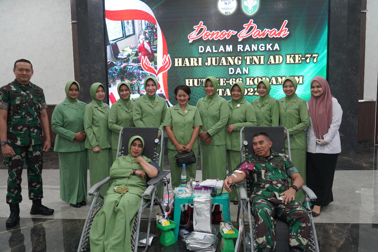 Peringati HUT Ke 66 Kodam IM, Gelar Bhaksos Donor Darah