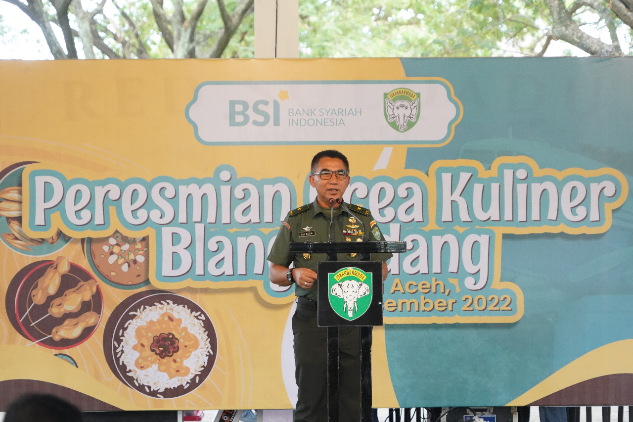 Kasdam IM Resmikan Area Kuliner Blang Padang