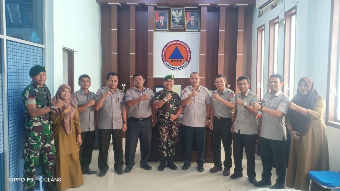 Dandim 0115/Simeulue Letkol Kav Mahdan Almahirsyah, S. Sos, M.Si lakukan Silahturrahmi ke Kantor BPBD Simeulue, Ini yang dibahas.