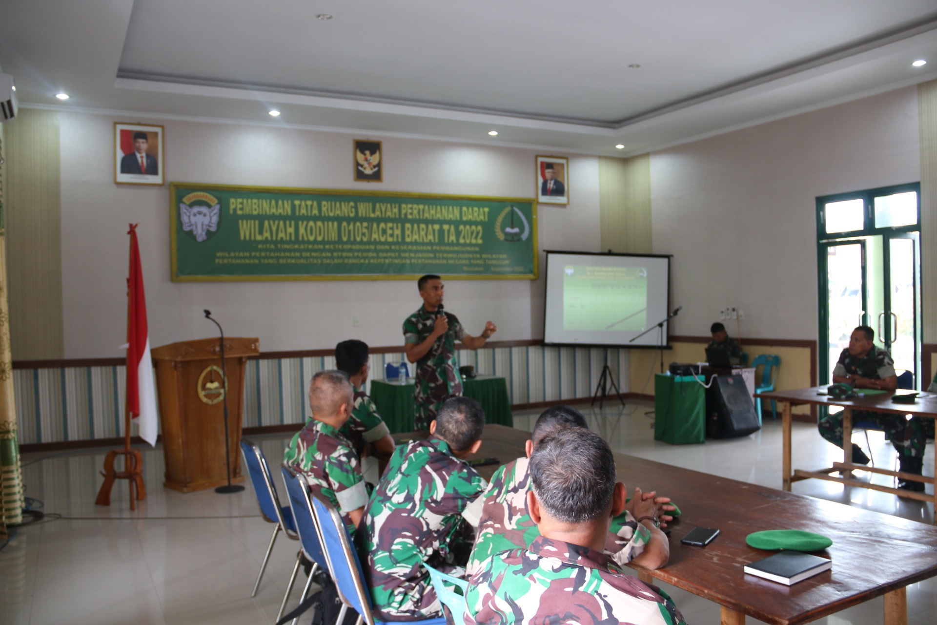 Kodim 0105/Abar Selenggarakan Sosialisasi Pembinaan RTRW Pertahanan Darat Guna Kesiapan Operasional