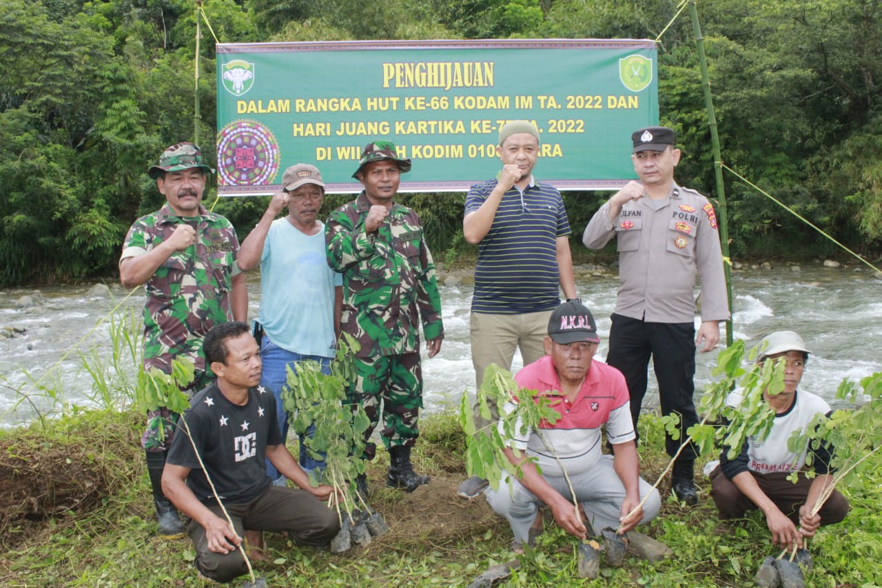 Dalam Rangka HUT Kodam Ke -66 Dan HUT HJK Ke -77 Kodim 0108/Agara Gelar Penghijauan