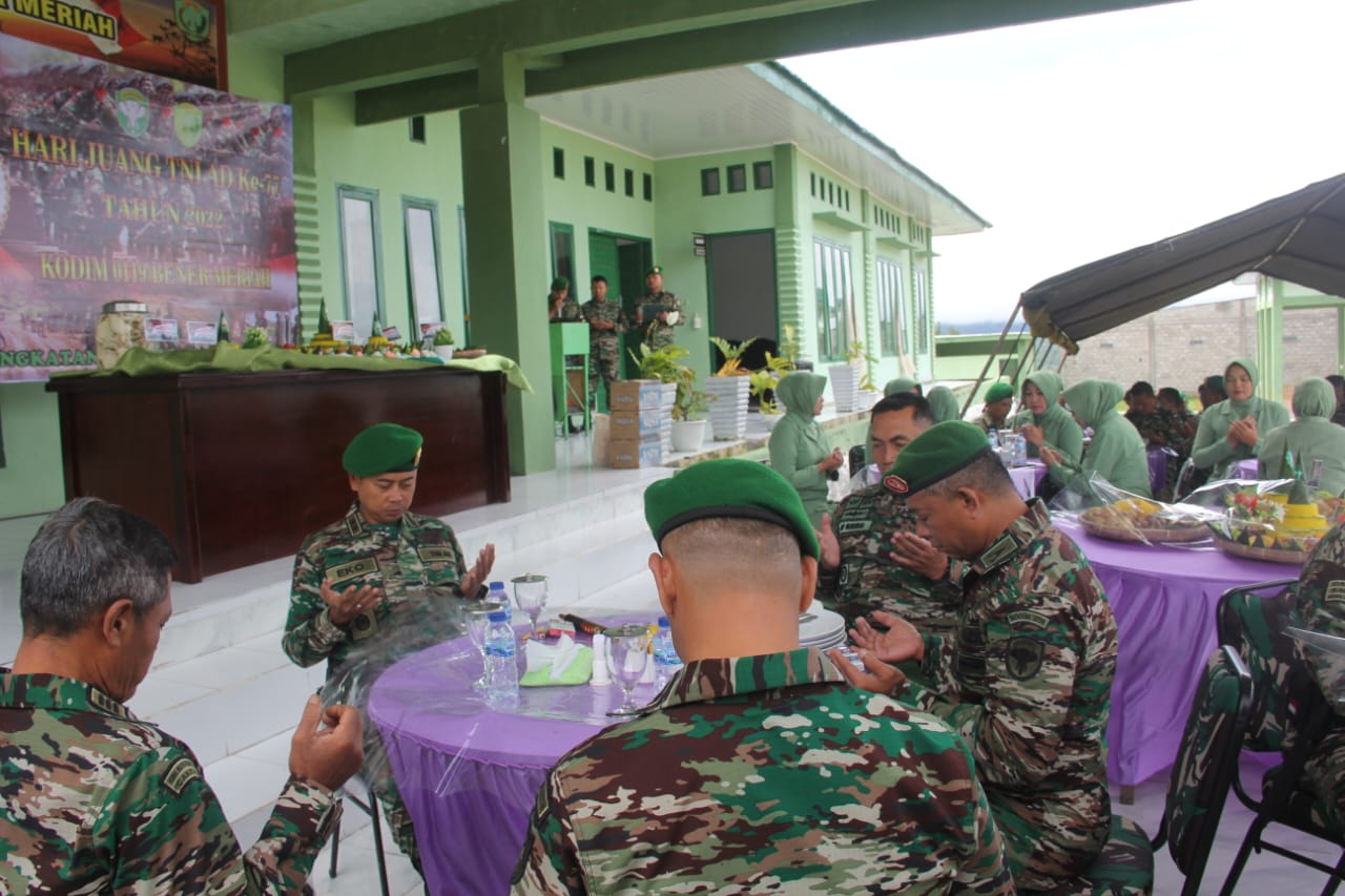 Hari Juang TNI AD, Kodim Gelar Syukuran dan Doa Bersama