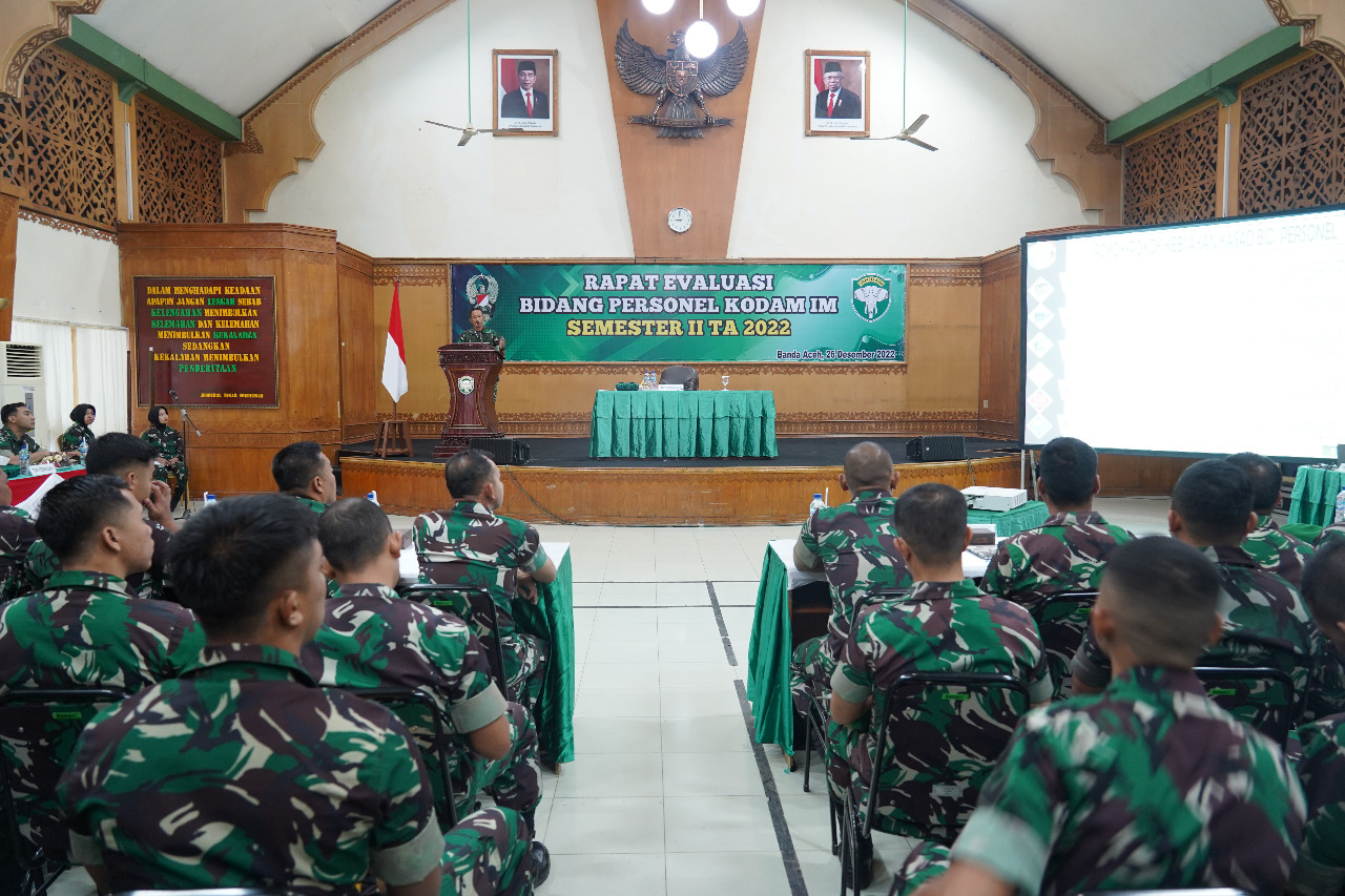Kodam IM Gelar Rapat Evaluasi Bidang Personel TA 2022