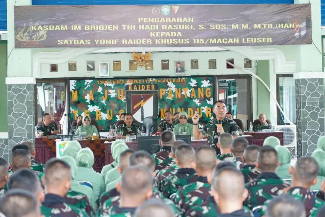 Kasdam IM Laksanakan Riksiapops Satgas Yonif RK 115/ML