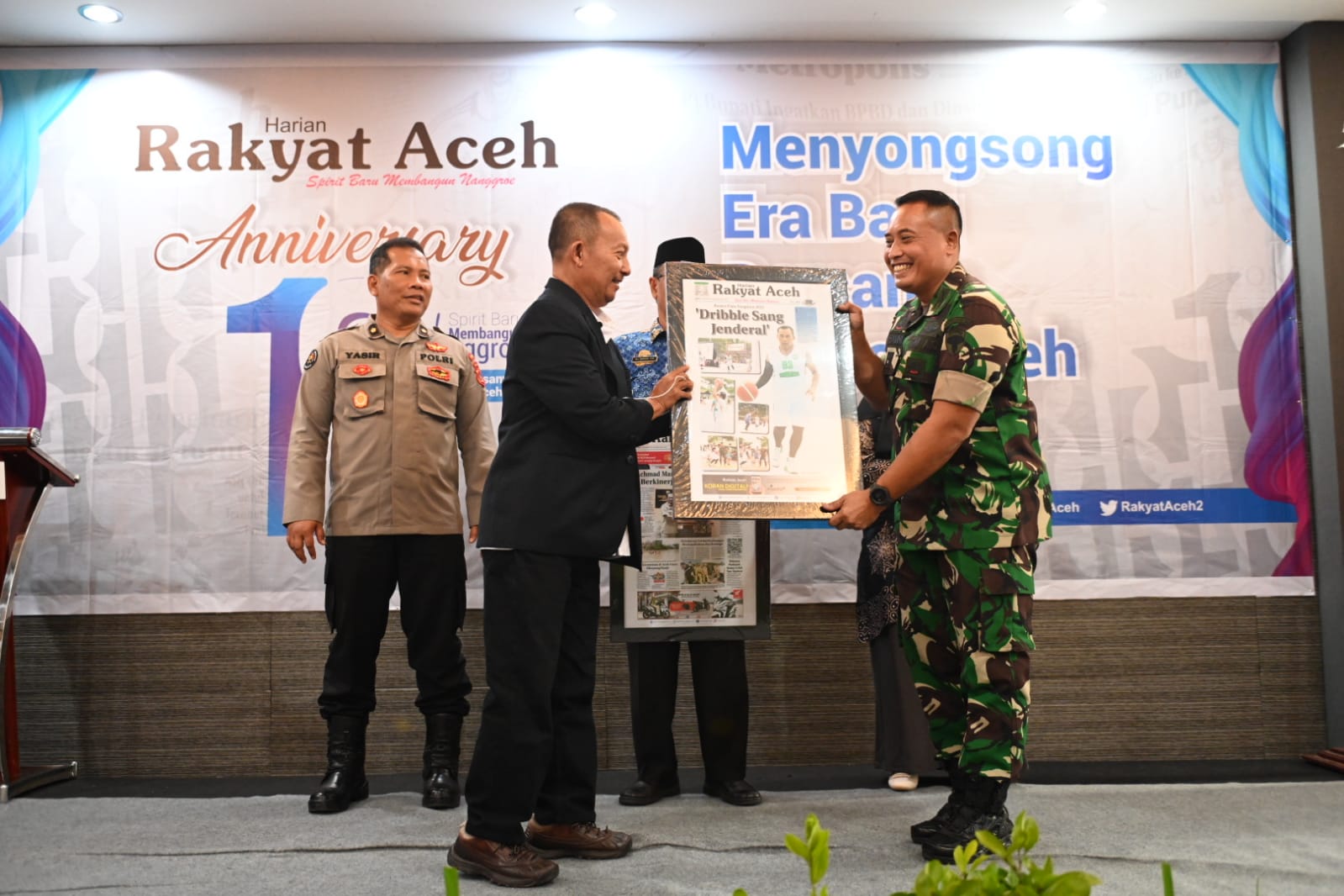 Kapendam IM mewakil Pangdam IM menghadiri HUT ke 18 Harian Rakyat Aceh