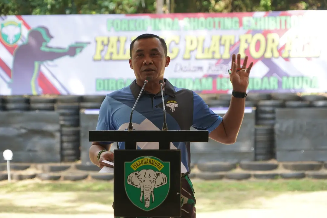 Dalam rangka memeriahkan HUT Ke-66 Kodam Iskandar Muda, Pangdam IM Mayjen TNI Mohamad Hasan membuka Turnamen Forkopimda Shooting Exhibition Falling Plat For All yang diikuti oleh PJU Kodam IM dan Forkopimda Aceh