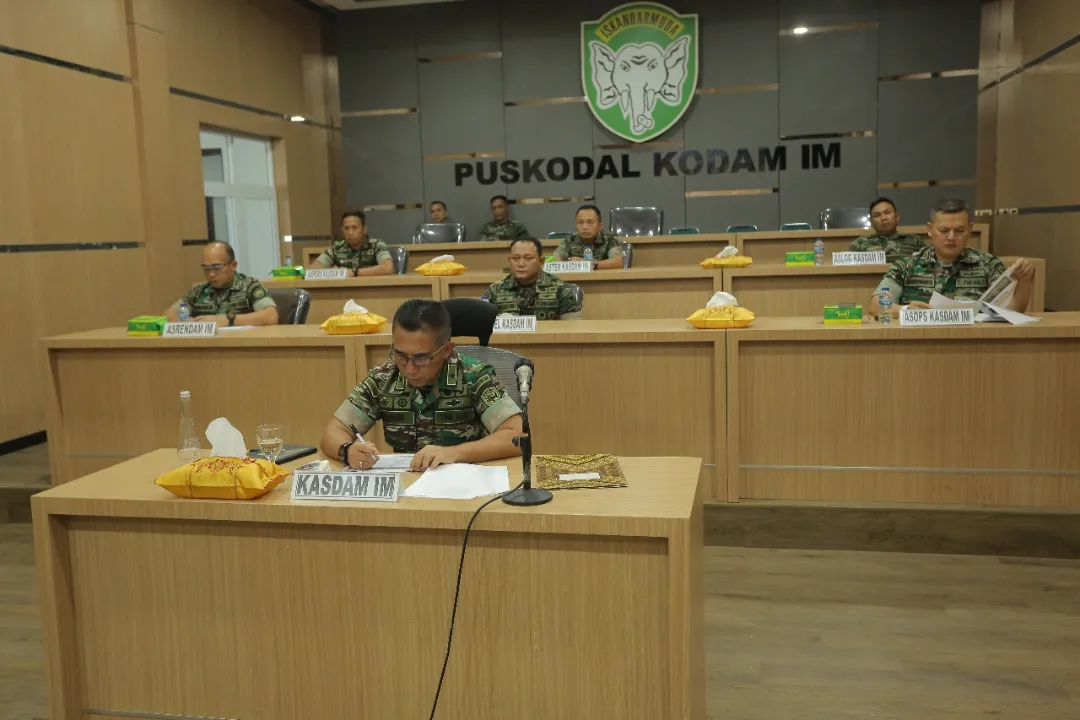Kasdam IM mengikuti Rapat Koordinasi Khusus Penanggulangan Kebakaran Hutan dan Lahan tahun 2023.