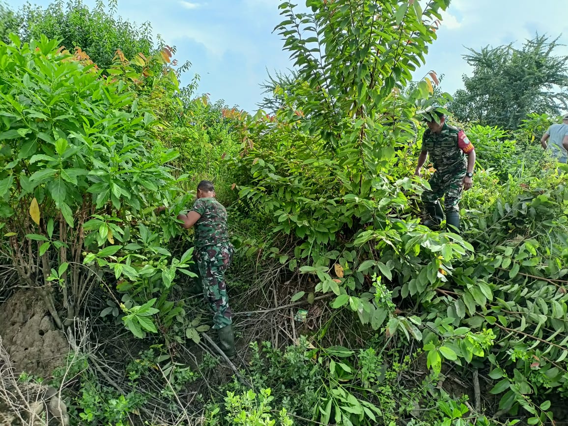Jum’at Bersih, Koramil 09/Banda Mulia Ajak Warga Gotong Royong Bersihkan Jalan Desa